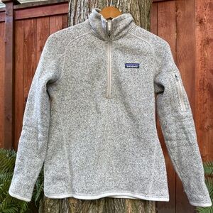 Patagonia Women’s Light Gray Fleece Pullover 1/2 Zip Sweater EUC